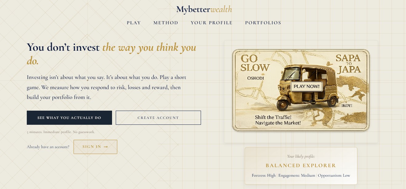 Mybetterwealth · Behavioural wealth intelligence